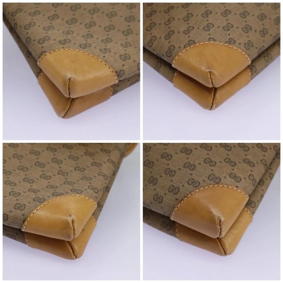 GUCCI Micro GG Supreme Shoulder Bag PVC Beige Brown gold 007 92 5548 Auth 112193 - Picture 14 of 16